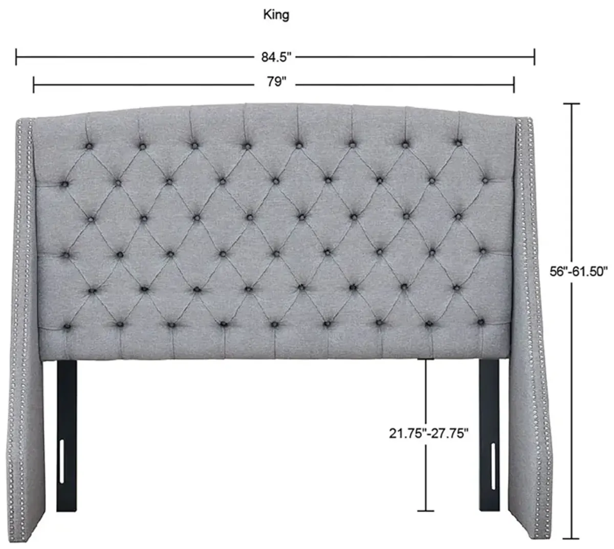 Madison Park Harper Grey Upholstery Headboard