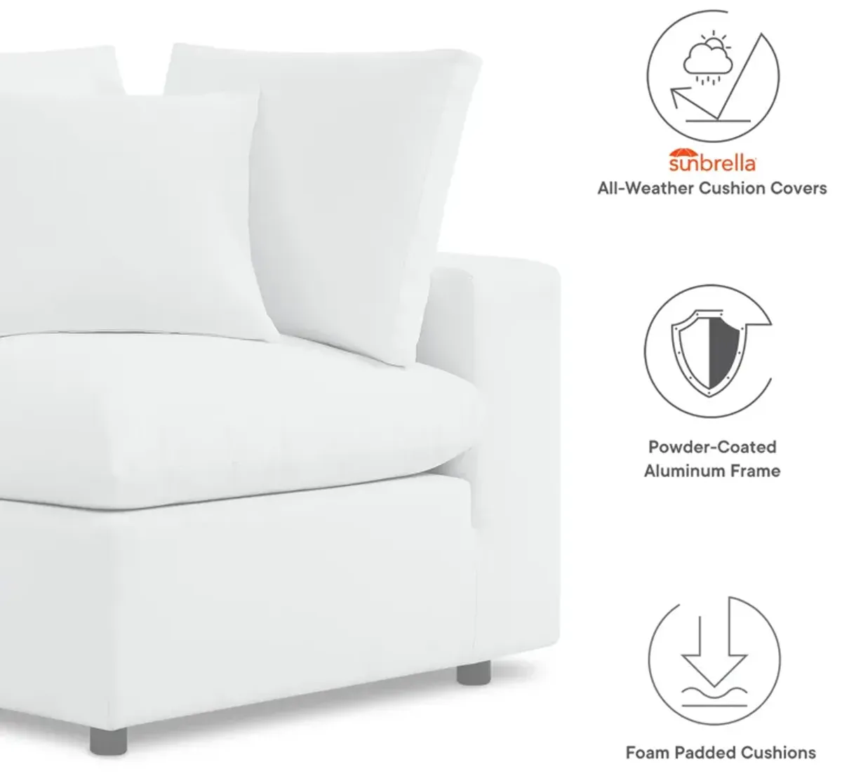 Commix 6-Piece Sunbrella� Outdoor Patio Sectional Sofa