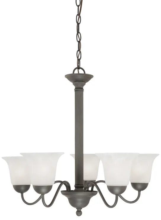 Riva 25" Wide 5-Light Chandelier - Painted Bronze