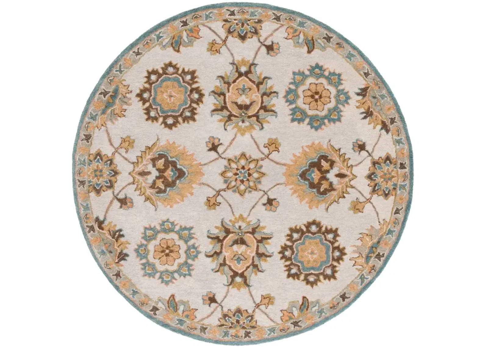 HERITAGE 554 BEIGE  6' x 6' Round Round Rug