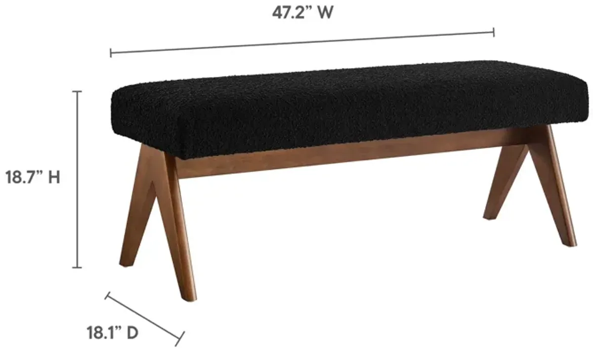 Lyra 47" Boucle Upholstered Bench by Modway