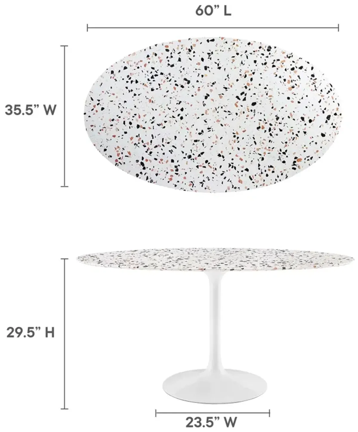 Lippa 60" Oval Terrazzo Dining Table