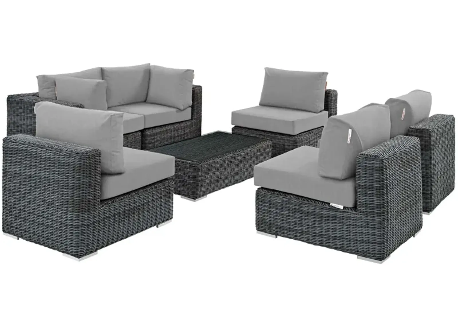 Summon 7 Piece Outdoor Patio Sunbrella® Sectional Set