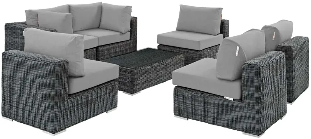 Summon 7 Piece Outdoor Patio Sunbrella® Sectional Set