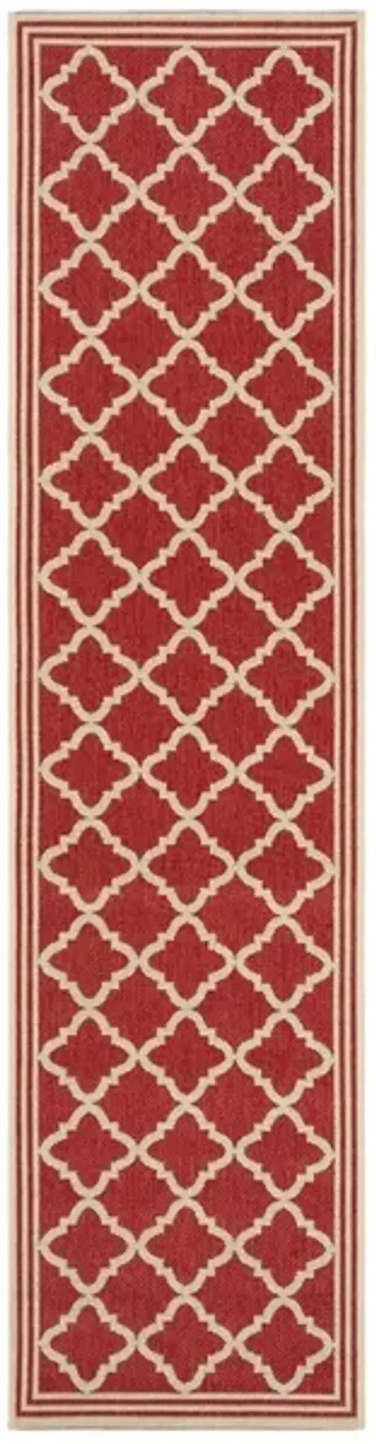 Safavieh BEACH HOUSE Collection BHS121Q-28 Red / Creme 2'-2" X 8'