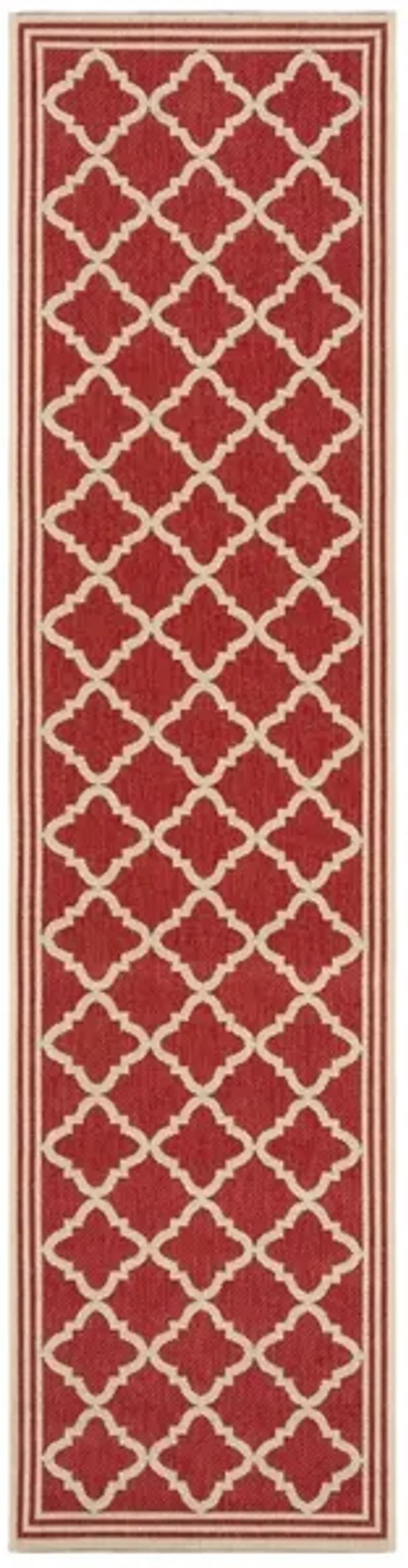 Safavieh BEACH HOUSE Collection BHS121Q-28 Red / Creme 2'-2" X 8'