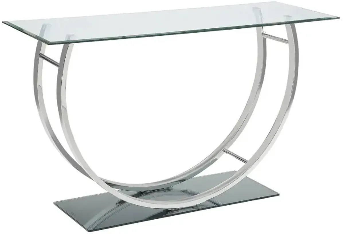 Danville U-shaped Sofa Table Chrome