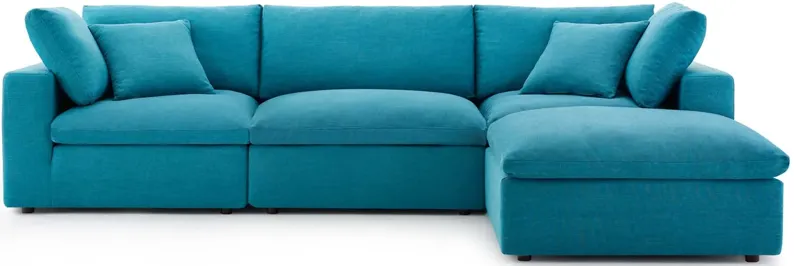 Commix Down Filled Overstuffed 4 Piece Sectional Sofa Set