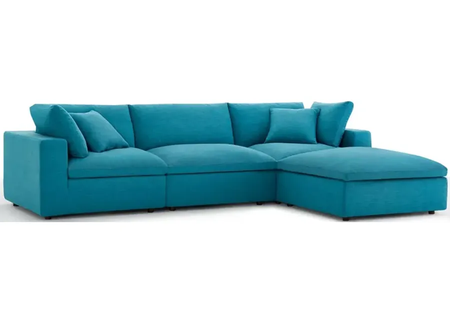 Commix Down Filled Overstuffed 4 Piece Sectional Sofa Set