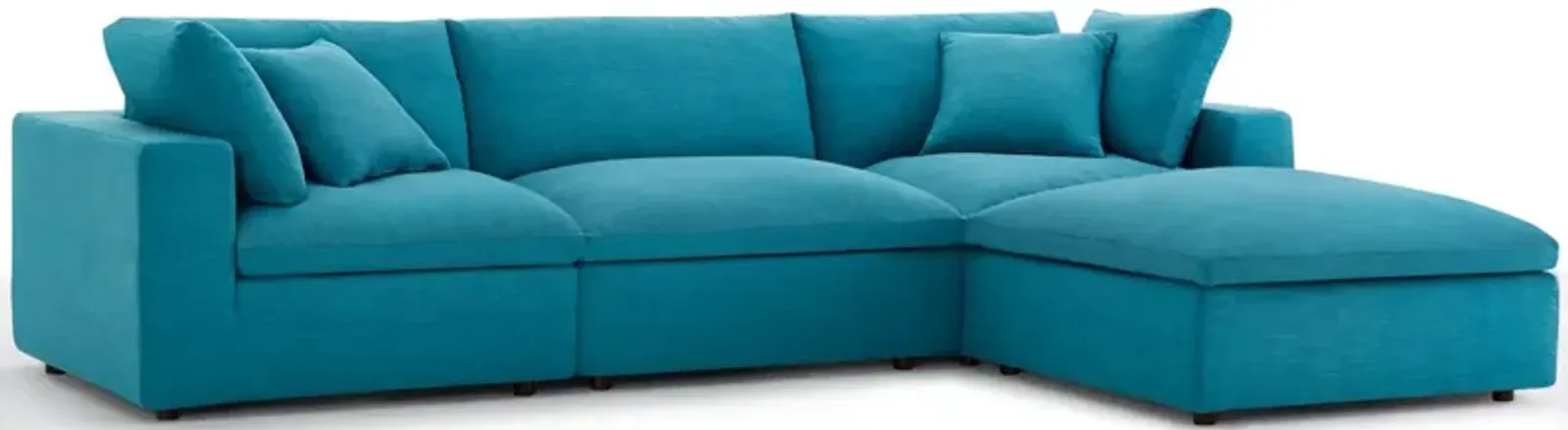 Commix Down Filled Overstuffed 4 Piece Sectional Sofa Set