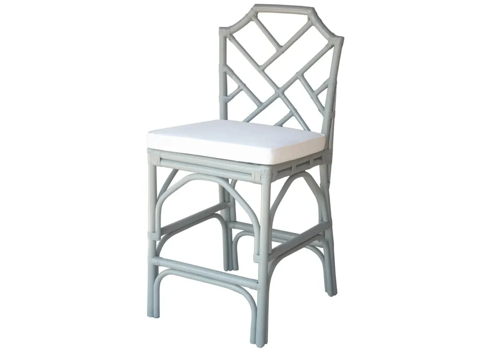 Kara Rattan Counter Stool, Gray