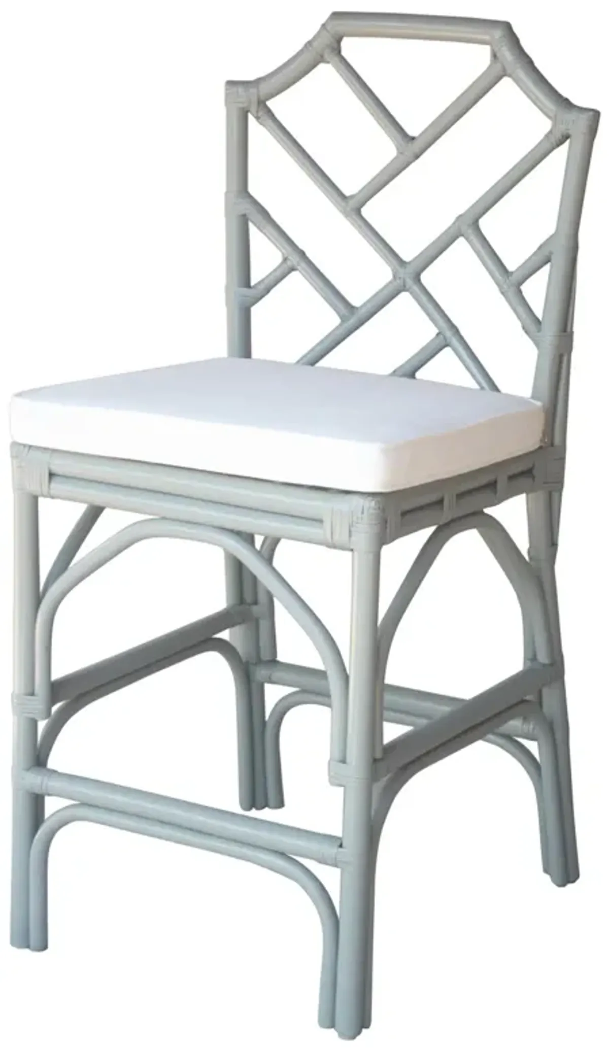 Kara Rattan Counter Stool, Gray