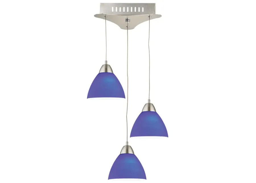 Piatto 11" Wide 3-Light Mini Pendant - Satin Nickel