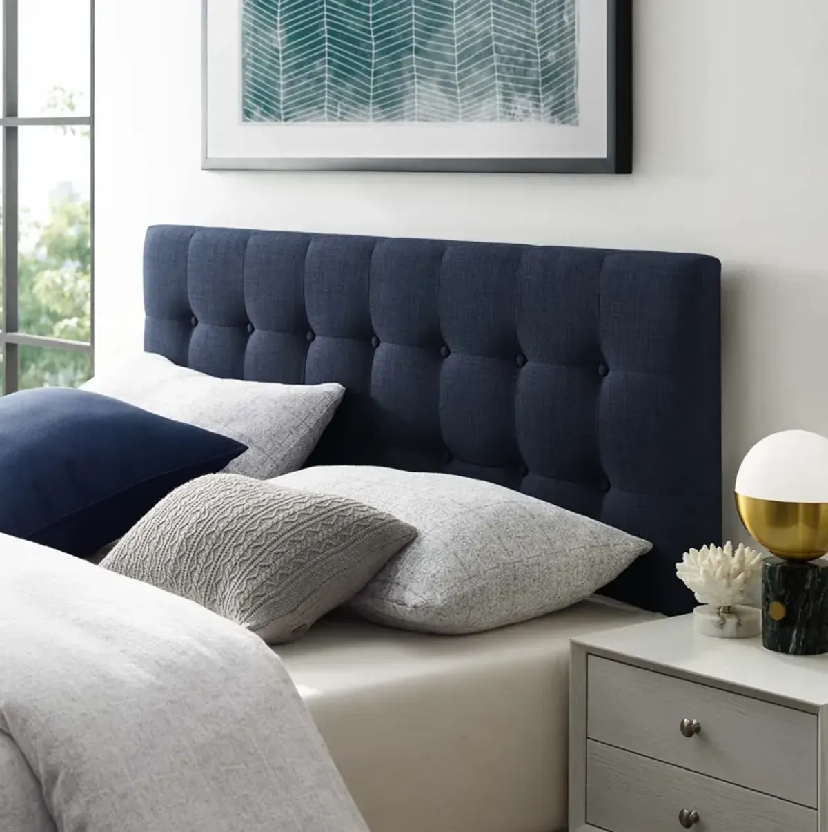 Emily Full Upholstered Fabric Headboard