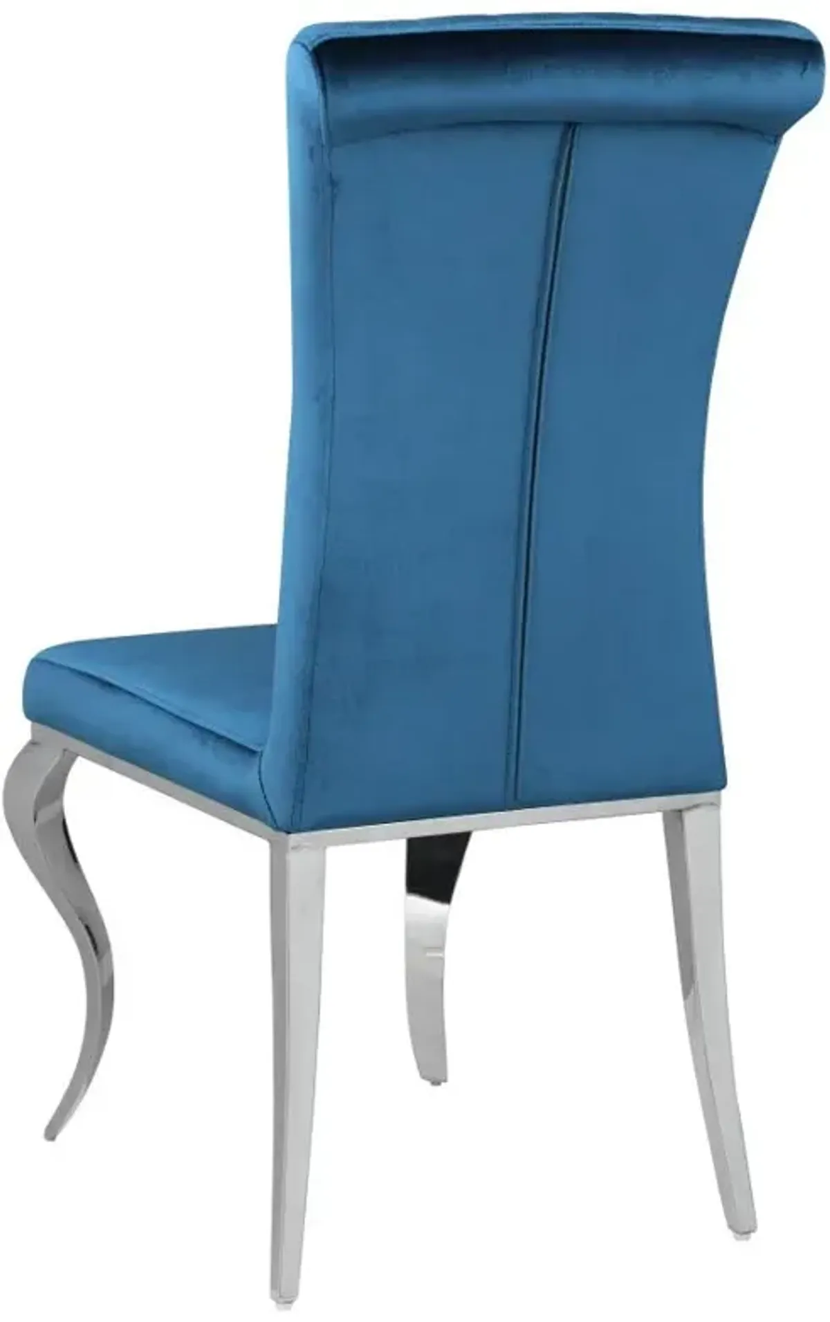 Betty Upholstered Side Chairs Teal and Chrome (Set of 4)