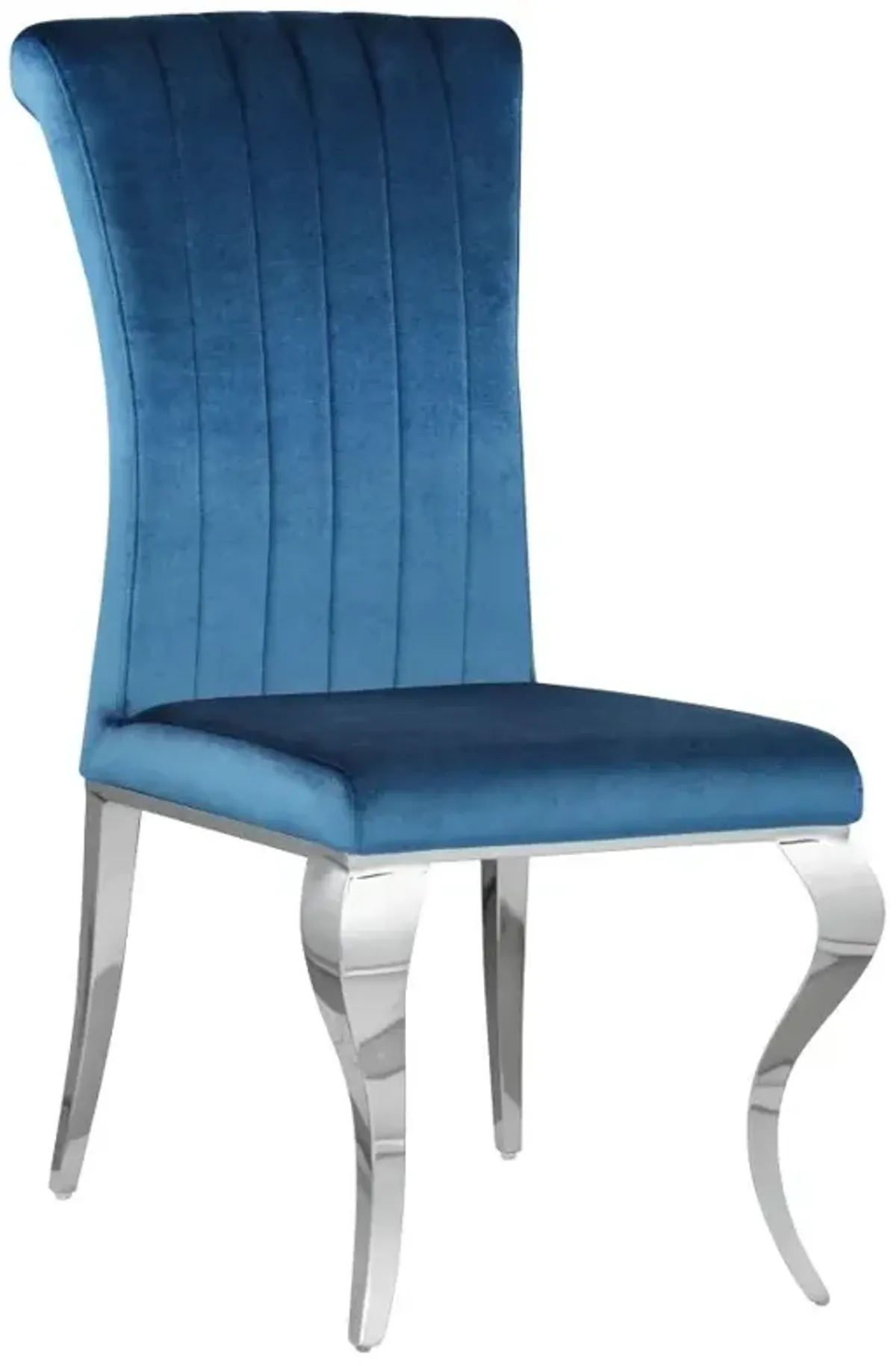 Betty Upholstered Side Chairs Teal and Chrome (Set of 4)