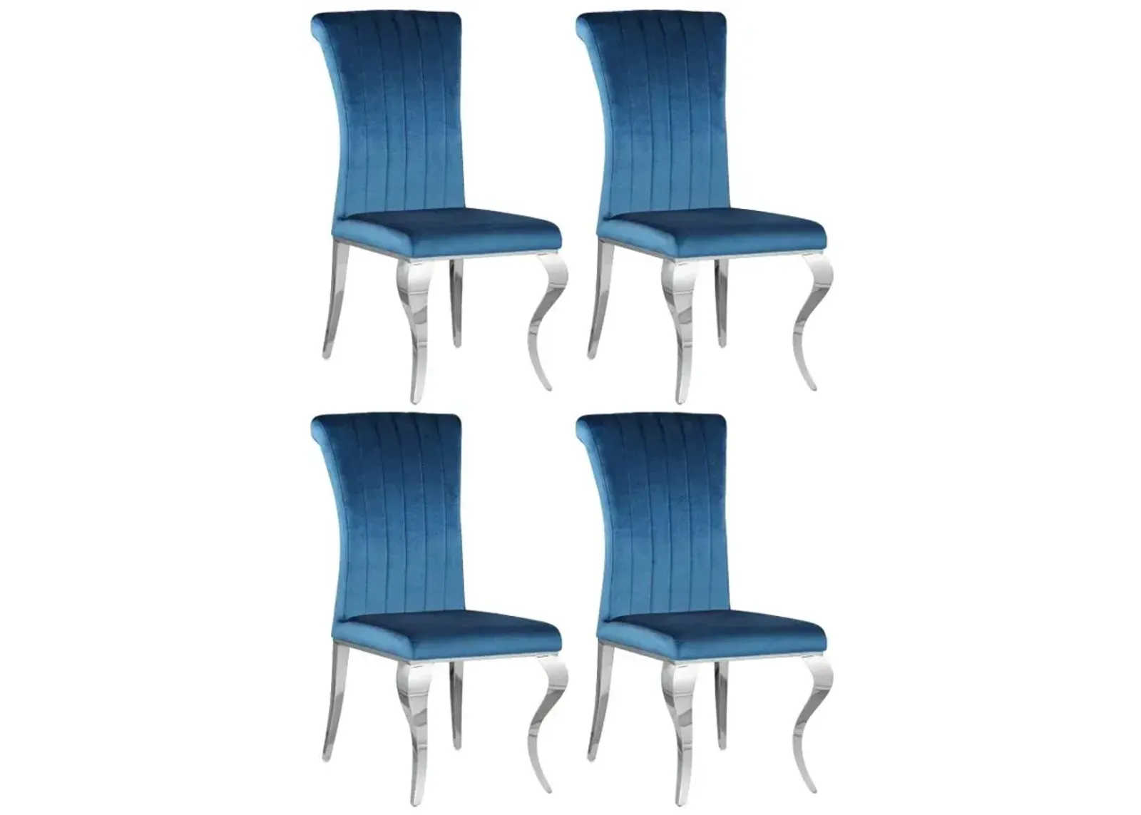 Betty Upholstered Side Chairs Teal and Chrome (Set of 4)