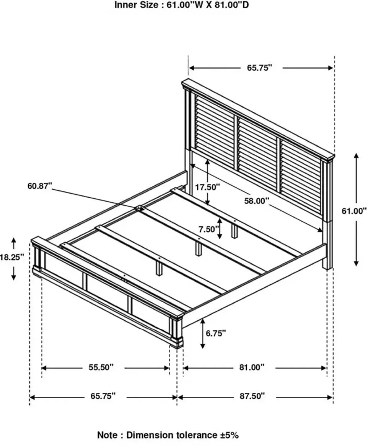 Hillcrest Queen Panel Bed White