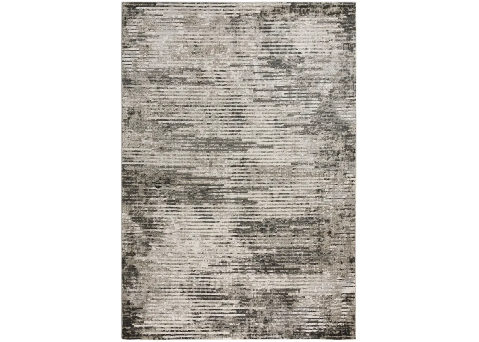 Calabria Gray Abstract Polyester 5'3" x 7'6" Rectangle Rug