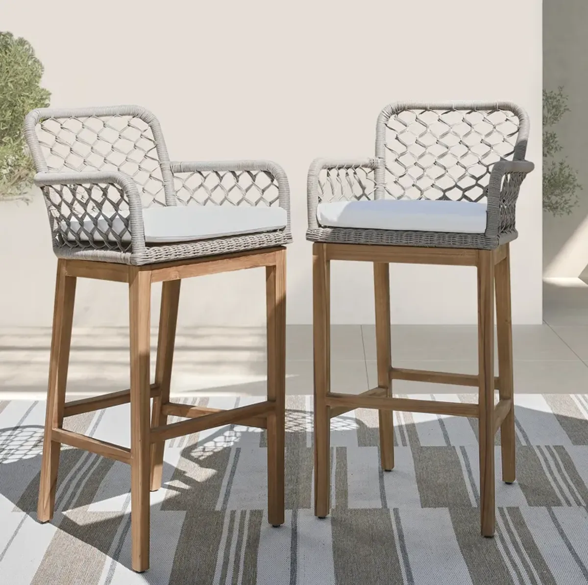 Paulo Outdoor Bar Stool Gray