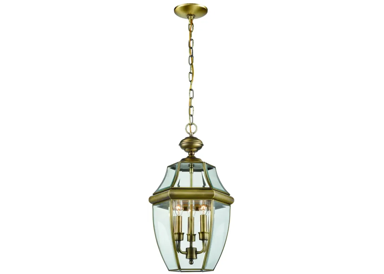 Ashford 12" Wide 3-Light Outdoor Pendant - Antique Brass