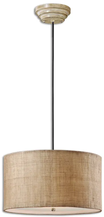 Dafina 3 Light Burlap Drum Pendant