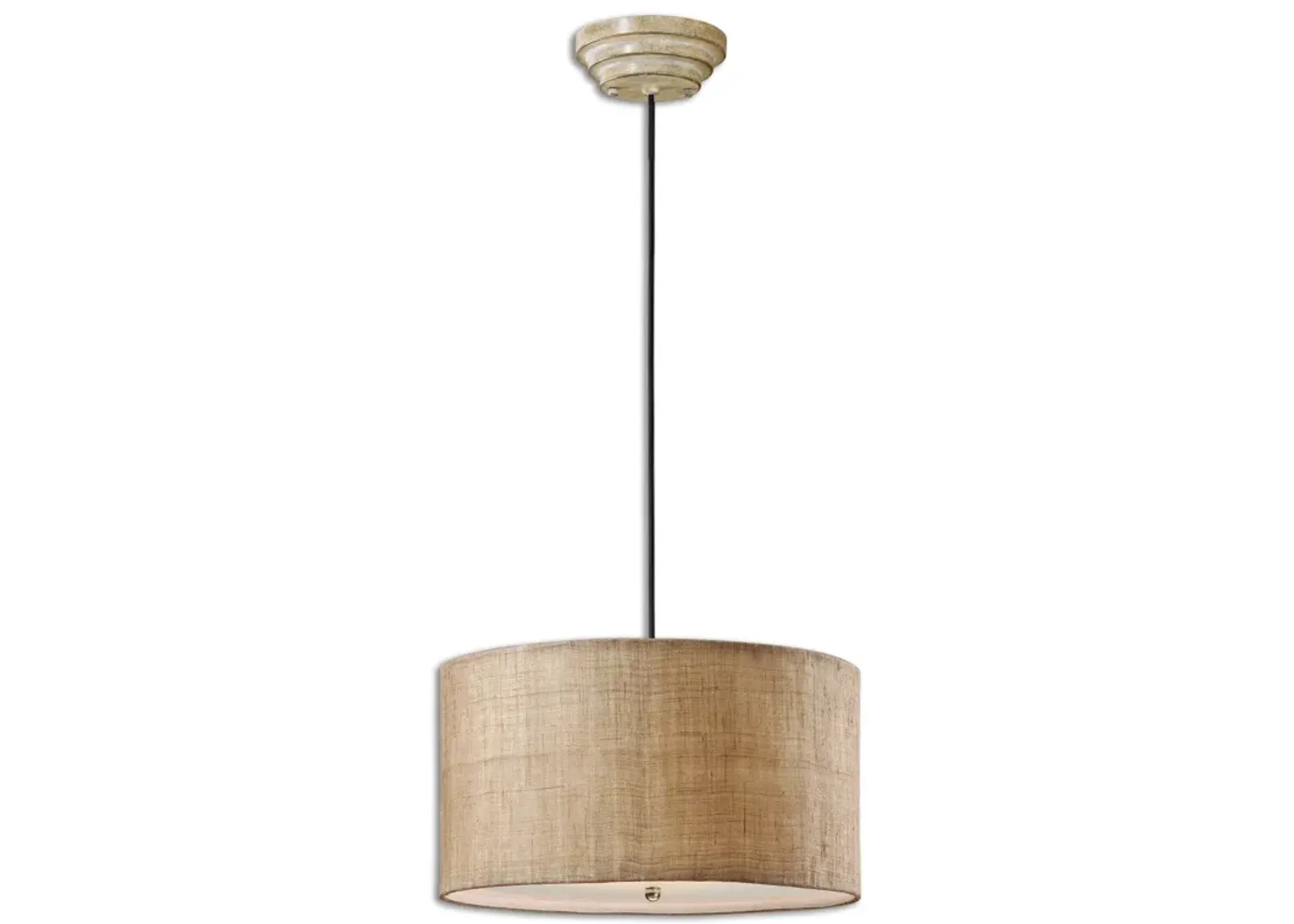 Dafina 3 Light Burlap Drum Pendant