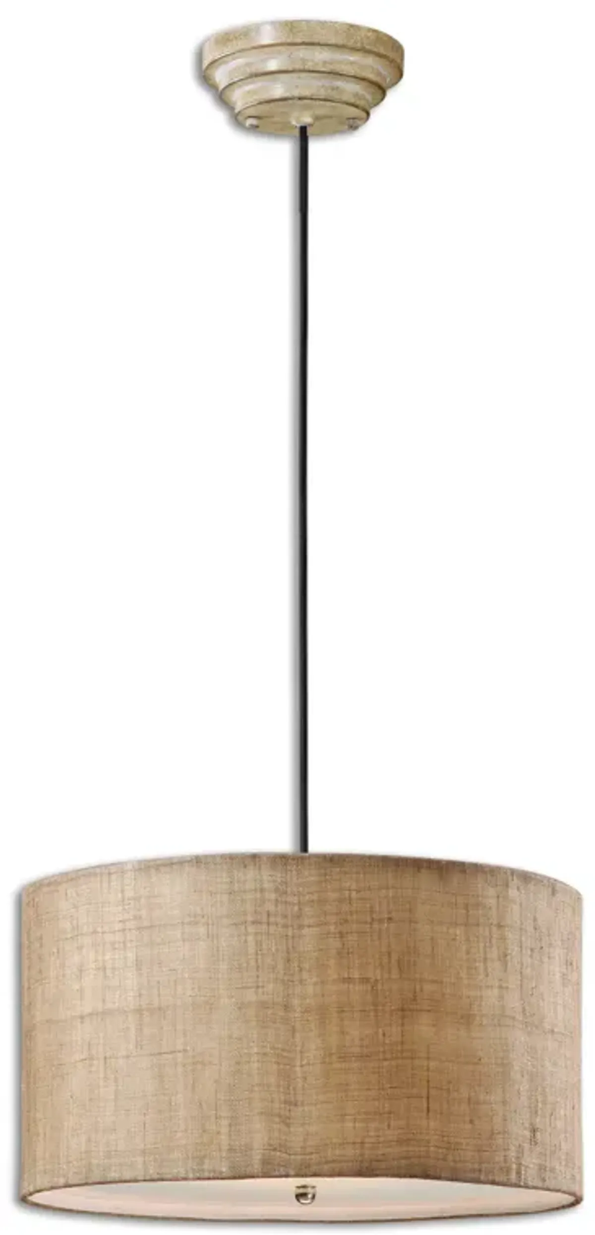 Dafina 3 Light Burlap Drum Pendant