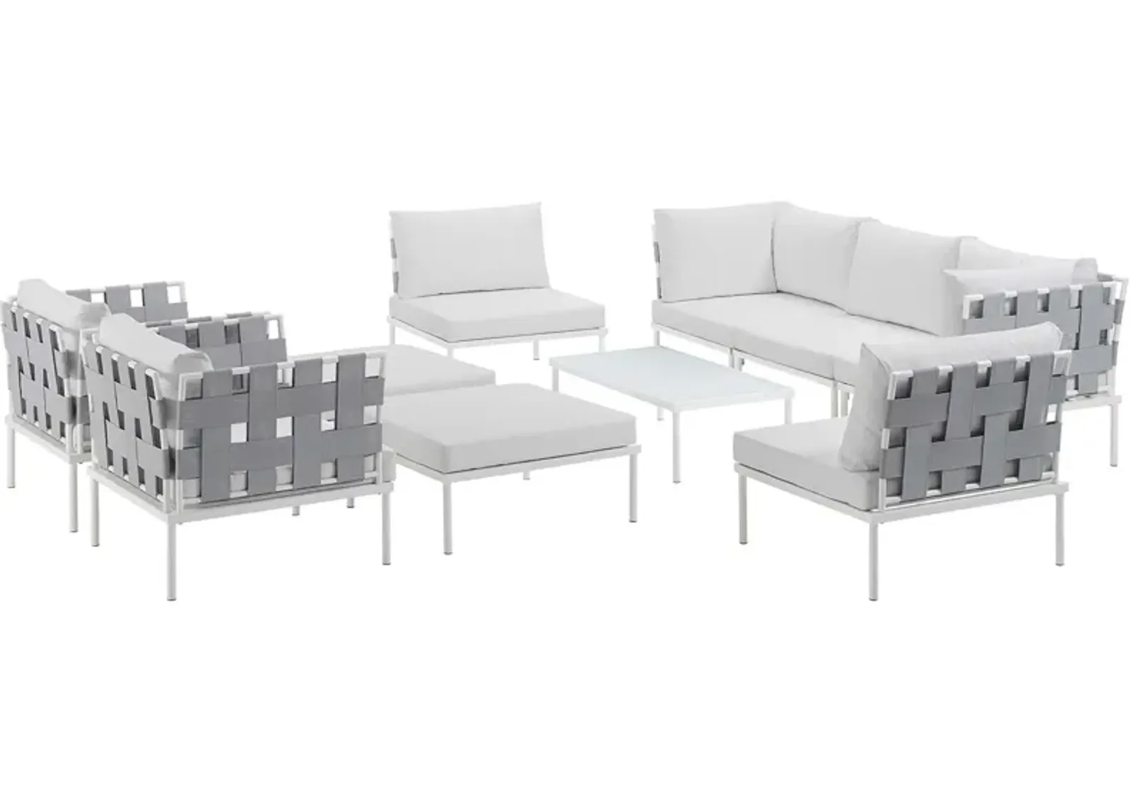 Harmony 10 Piece Outdoor Patio Aluminum Sectional Sofa Set