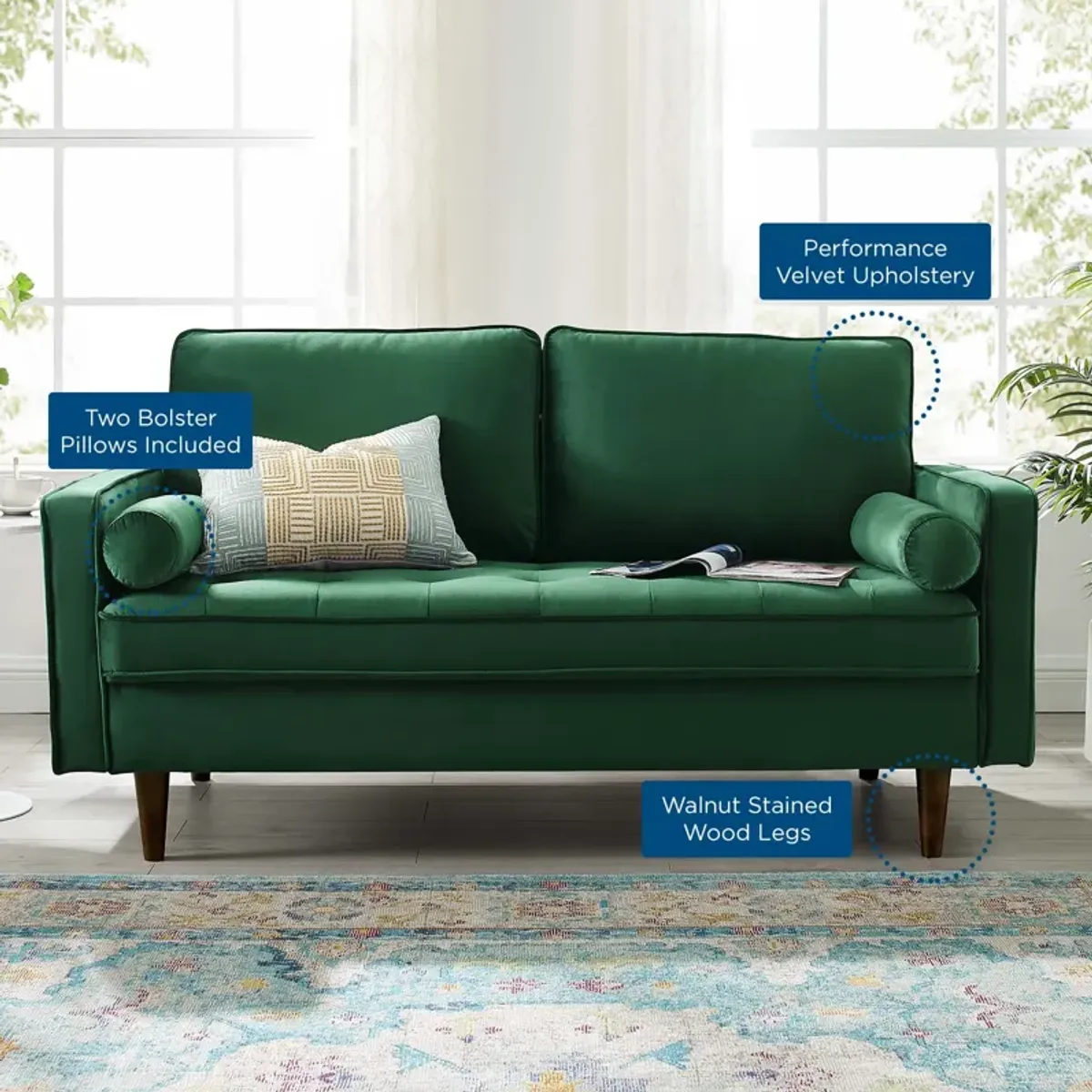 Valour Performance Velvet Loveseat