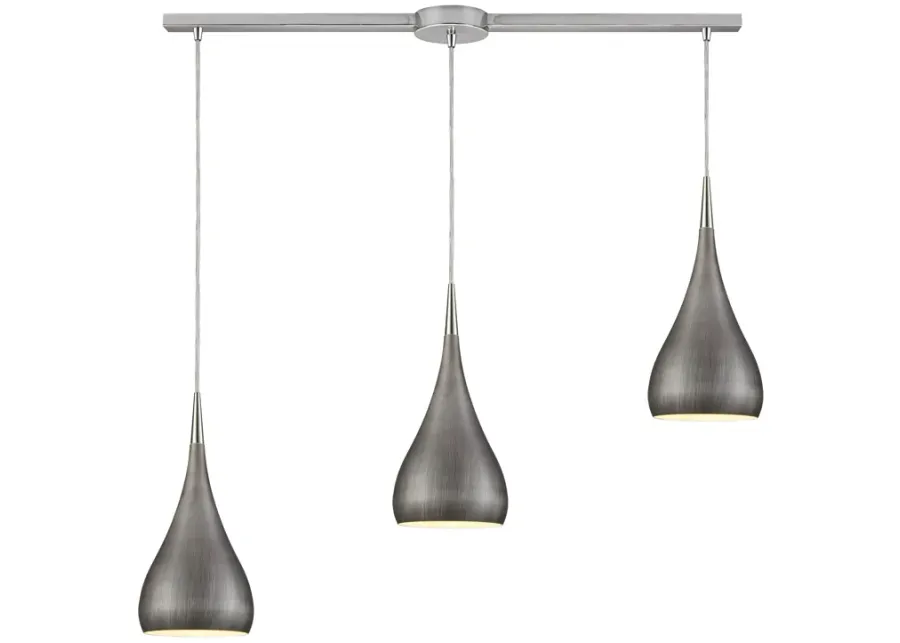 Lindsey 38'' Wide 3-Light Pendant - Satin Nickel