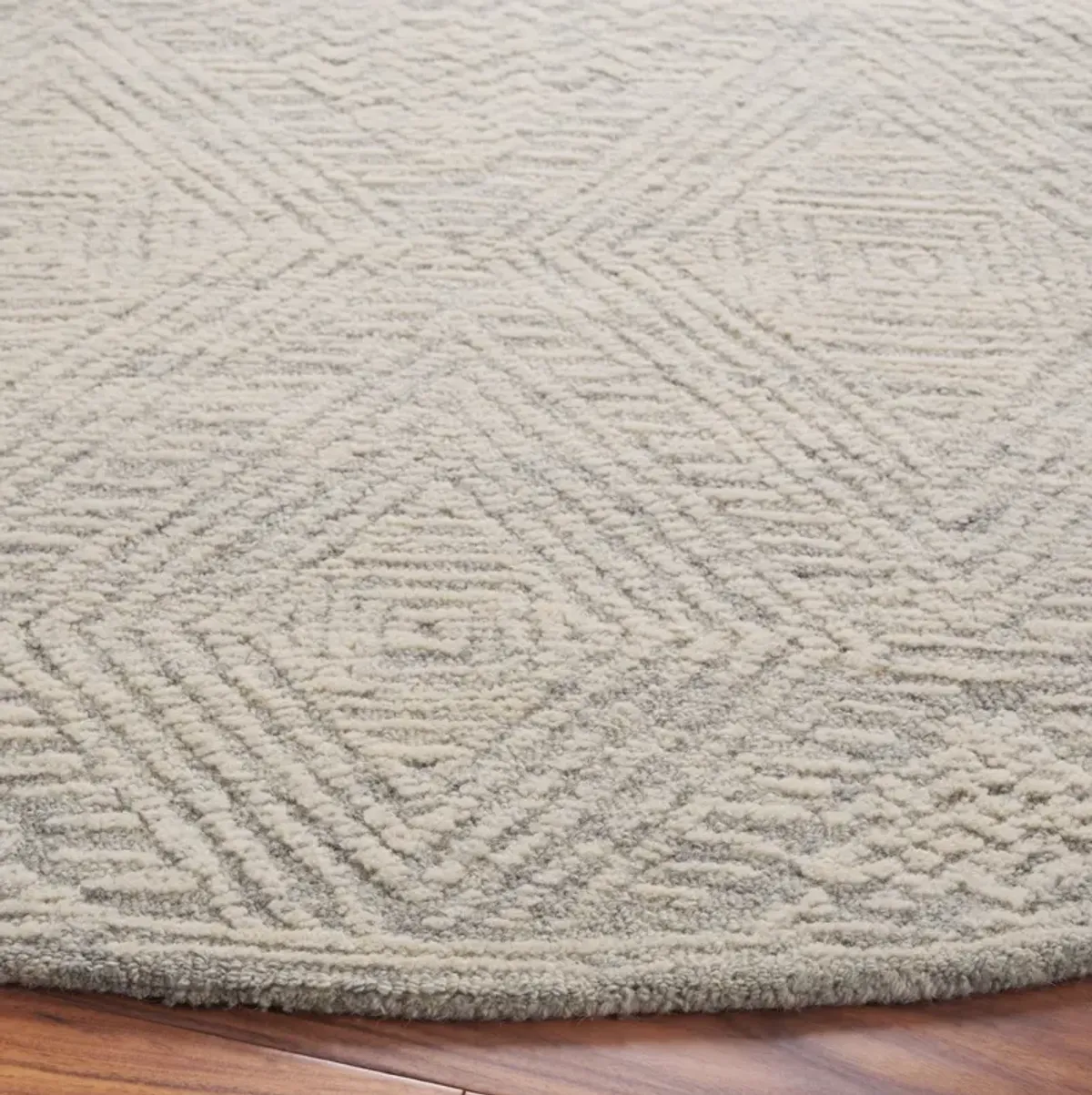 TEXTURAL 301 GREY  6' x 6' Round Round Rug