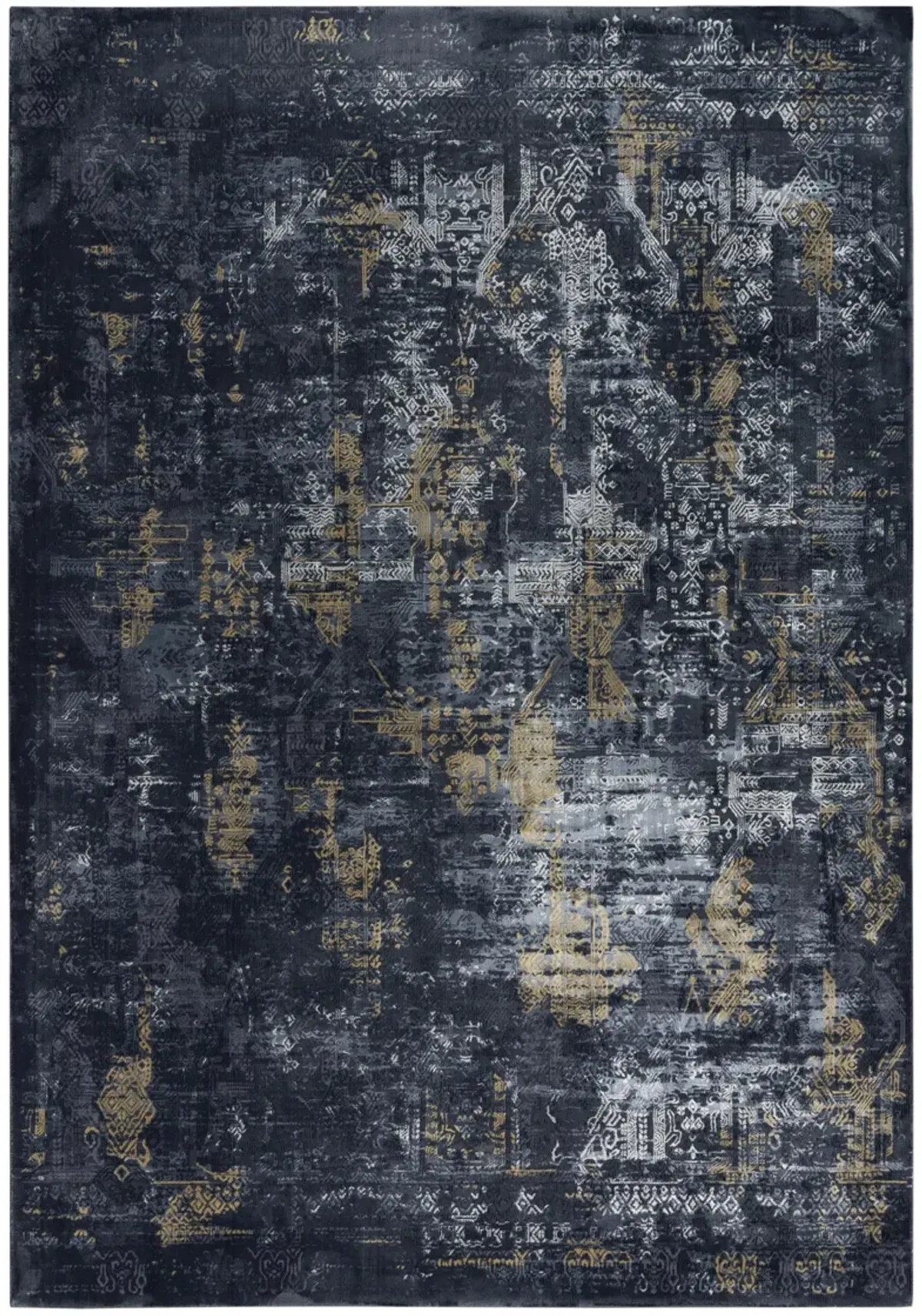 Emerge Gray/Black  Polyester 3'11" x 5'6" Rectangle Rug