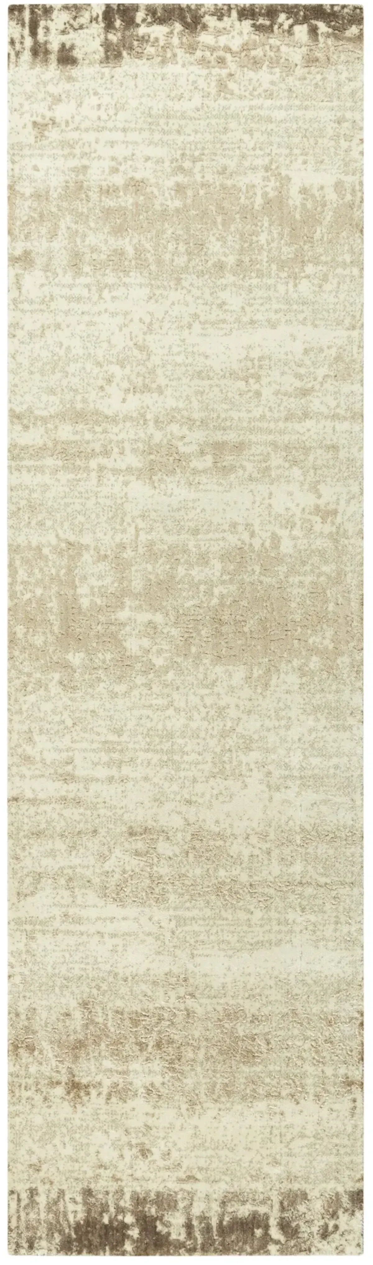 Artistry Beige Abstract NZ Wool/Tencel Blend 2'6" x 8' Runner Rug