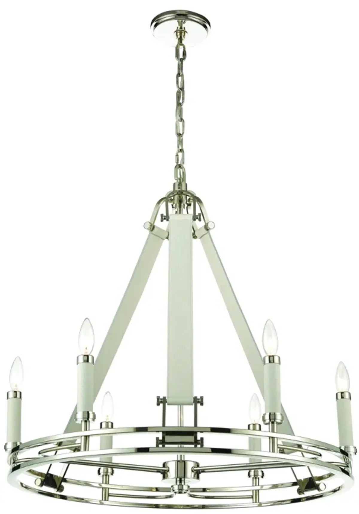 Bergamo 29" Wide 6-Light Chandelier - Polished Nickel