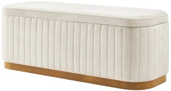 Clinton Chenille Storage Bench, Seneca Beige