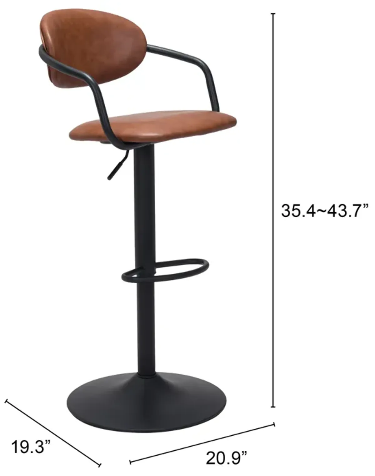 Kirby Barstool Vintage Brown & Black