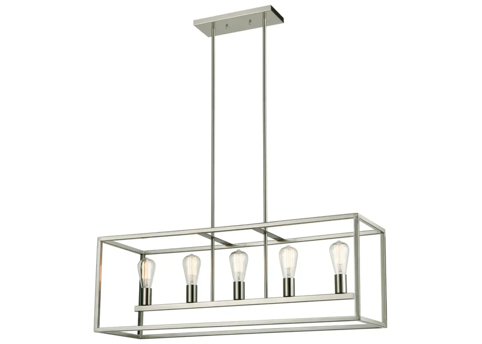 Williamsport 37" Wide 5-Light Linear Chandelier - Brushed Nickel