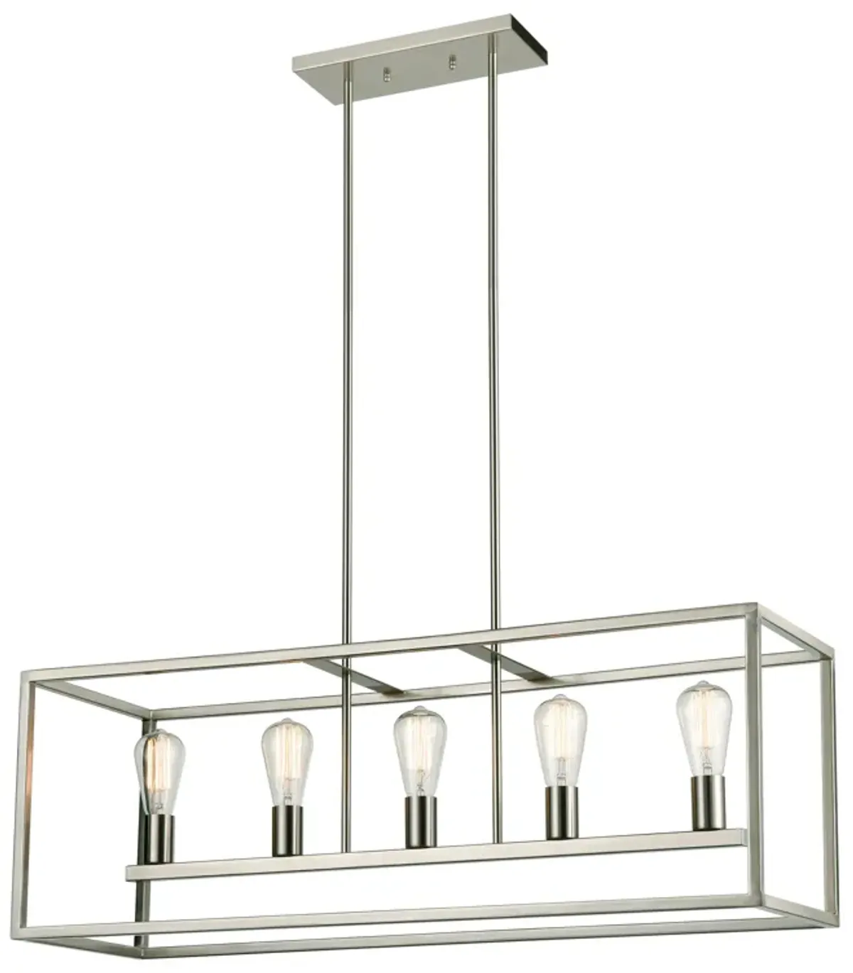 Williamsport 37" Wide 5-Light Linear Chandelier - Brushed Nickel