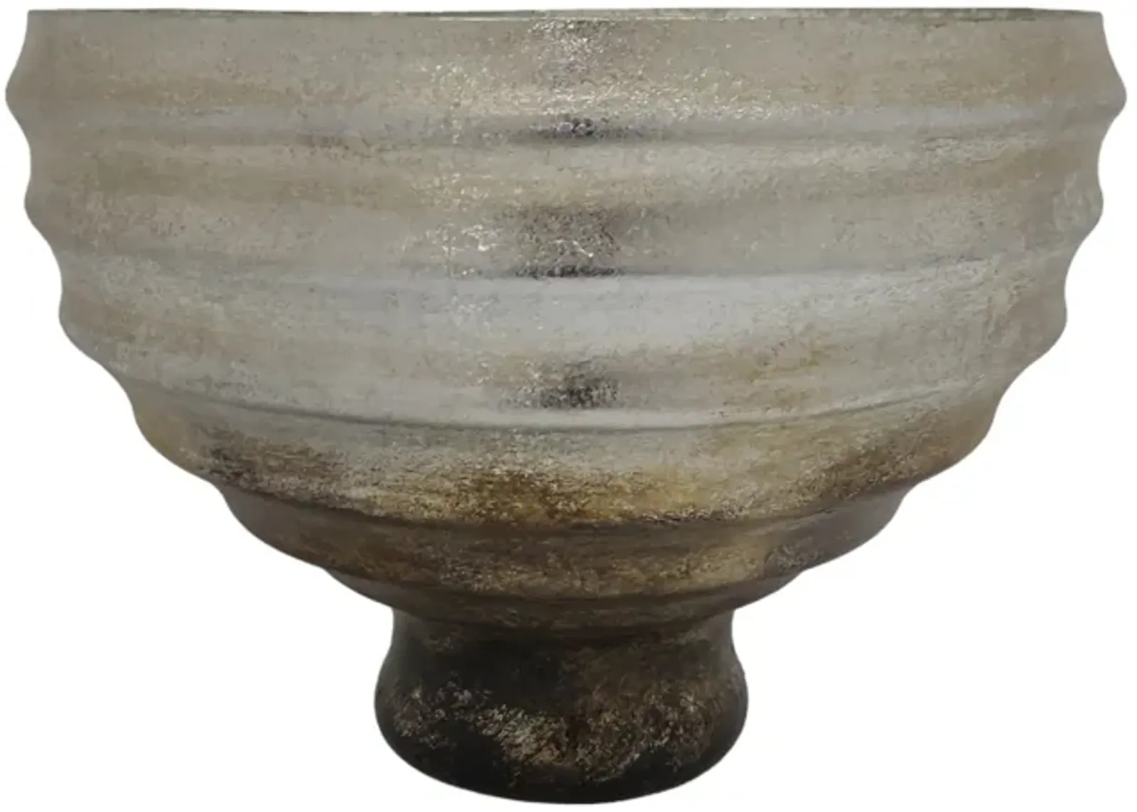 12" Glass Pedestal Bowl Ombre Finish, Multi