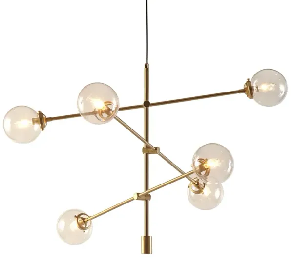 INK+IVY Cyrus Gold 6-Globe Light Architectural Metal Chandelier