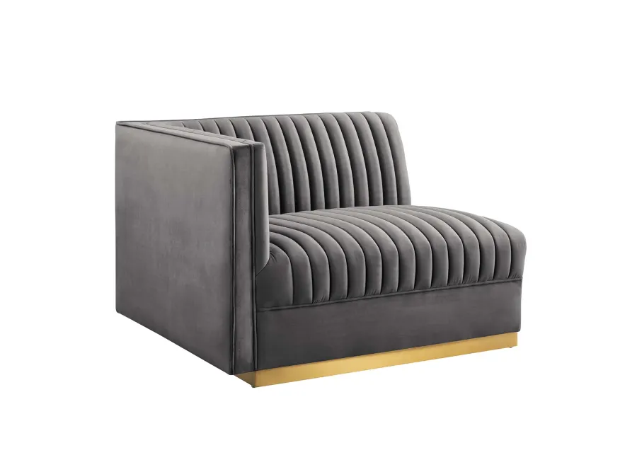 Sanguine Channel Tufted Performance Velvet Modular Sectional Sofa Left-Arm Chair