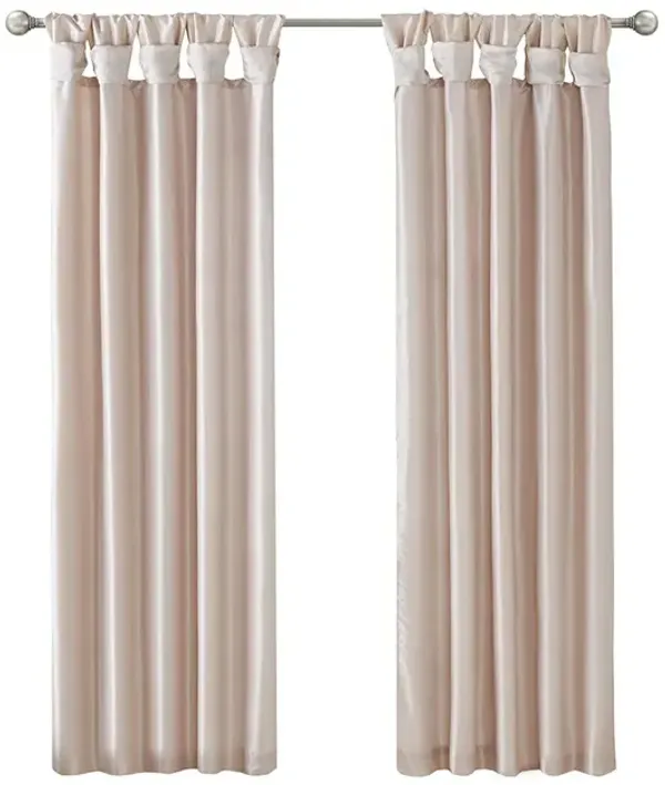 Madison Park Emilia Blush Twist Tab Lined Window Curtain Panel
