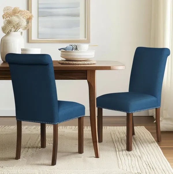 Upholstered Dining Chair with Nailhead Trim Set of 2