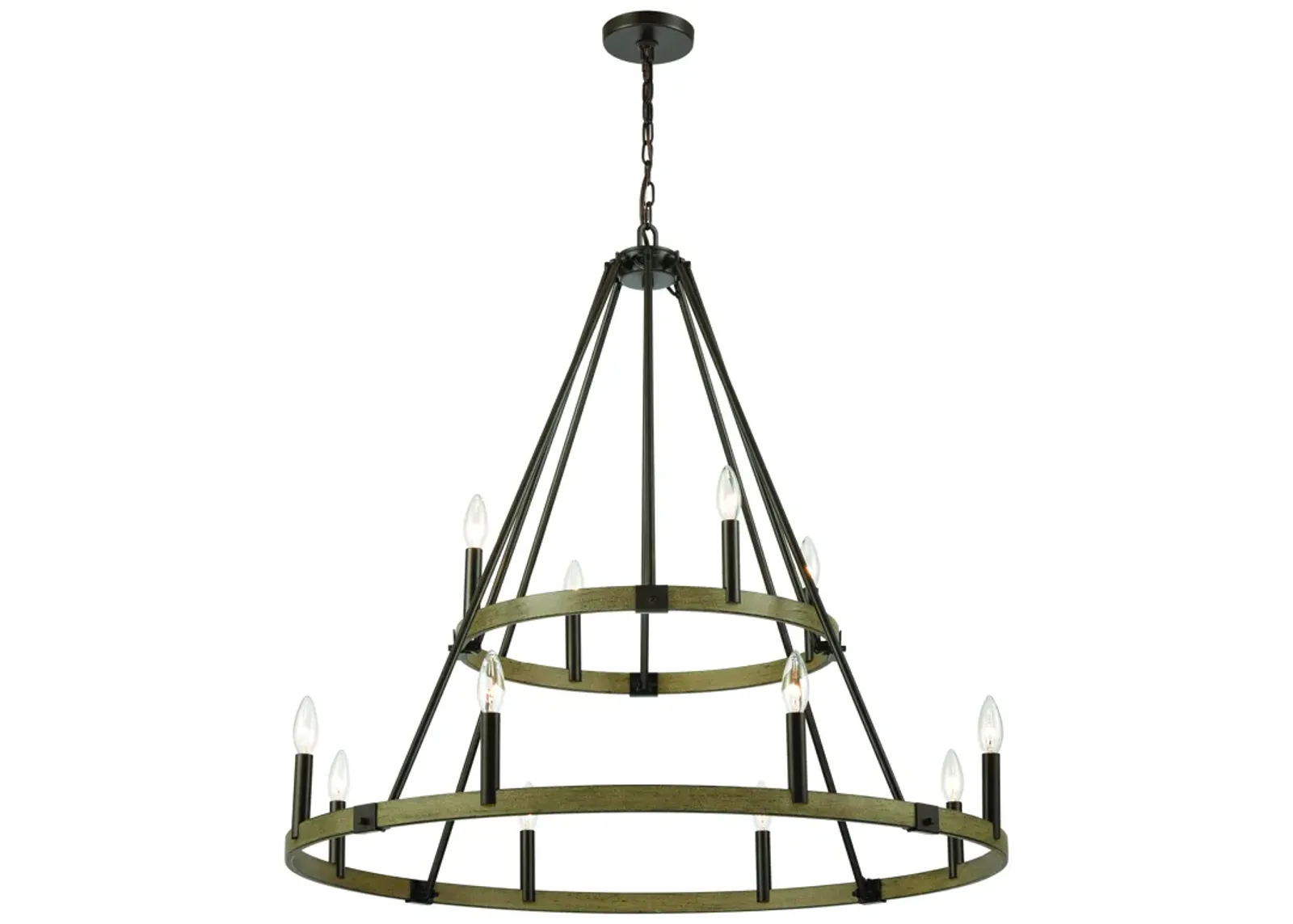 Transitions 36" Wide 12-Light Chandelier - Oil Rubbed Bronze