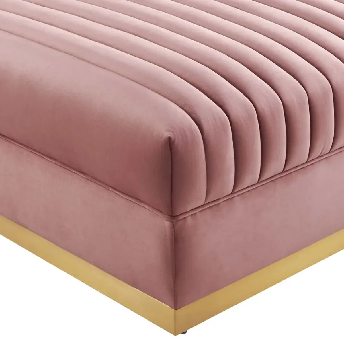 Sanguine Channel Tufted Performance Velvet Sectional Ottoman