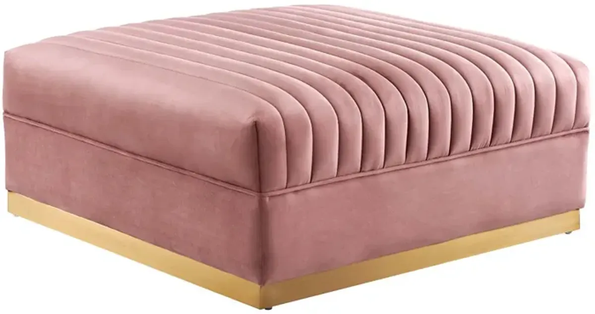 Sanguine Channel Tufted Performance Velvet Sectional Ottoman