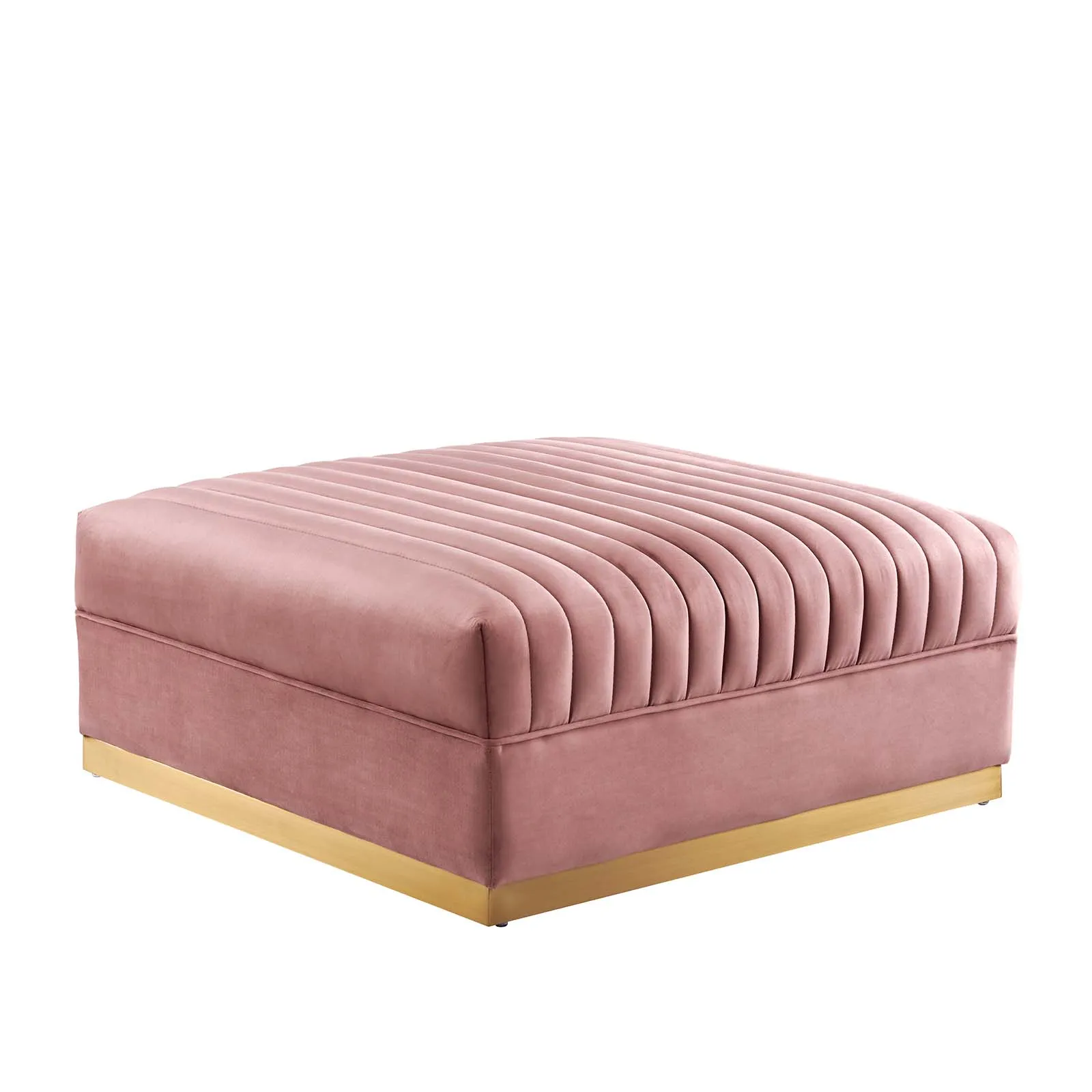 Sanguine Channel Tufted Performance Velvet Sectional Ottoman