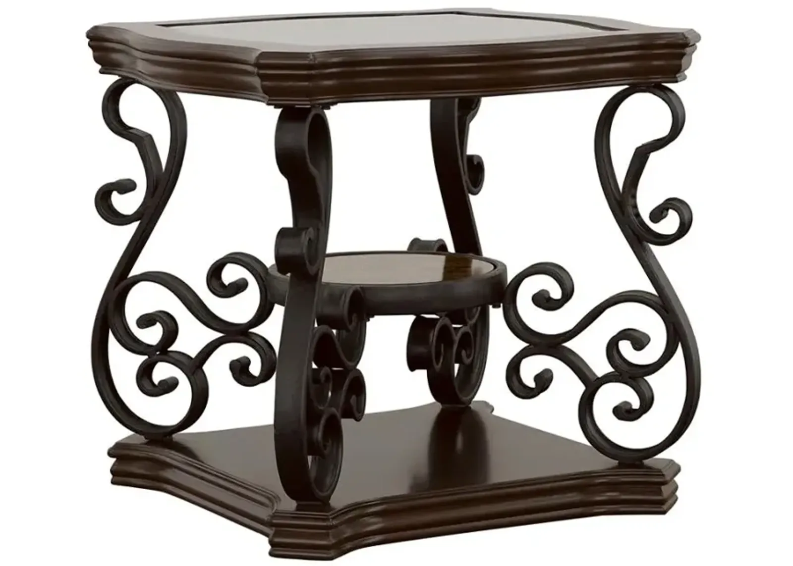 Laney End Table Deep Merlot and Clear