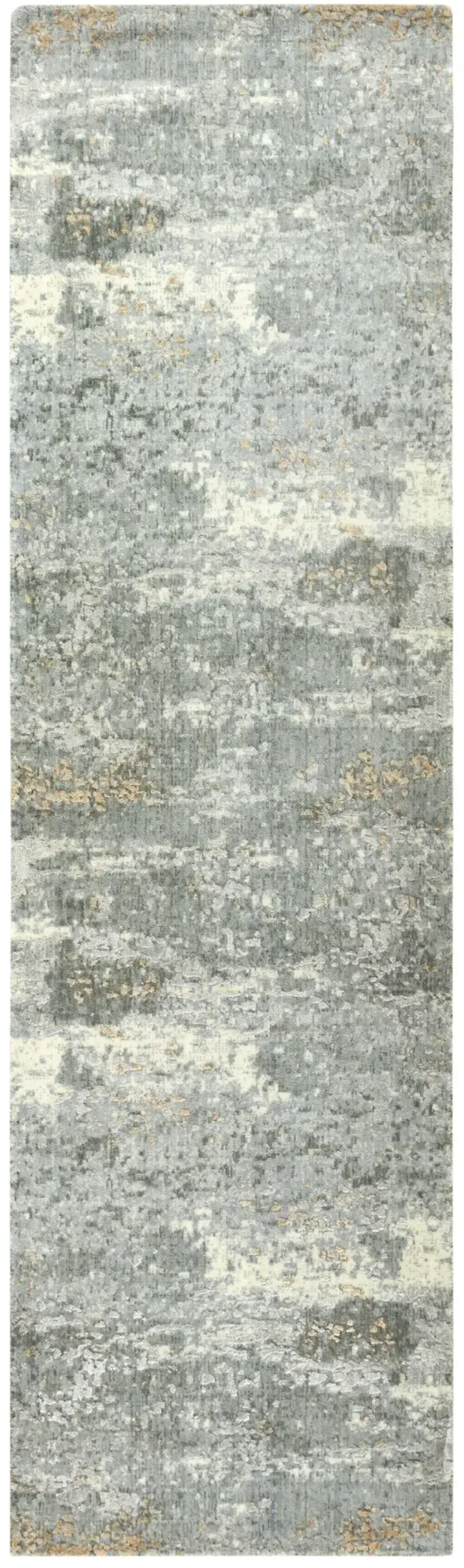 Artistry Gray Abstract NZ Wool/Tencel Blend 2'6" x 10' Runner Rug